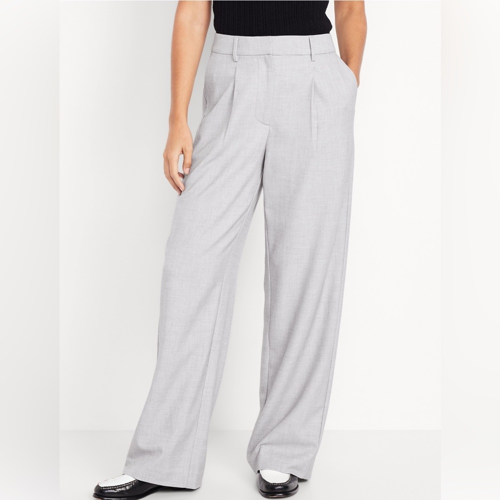 Old Navy Gray Women's Wide-Leg Pants - Picture 2 of 6